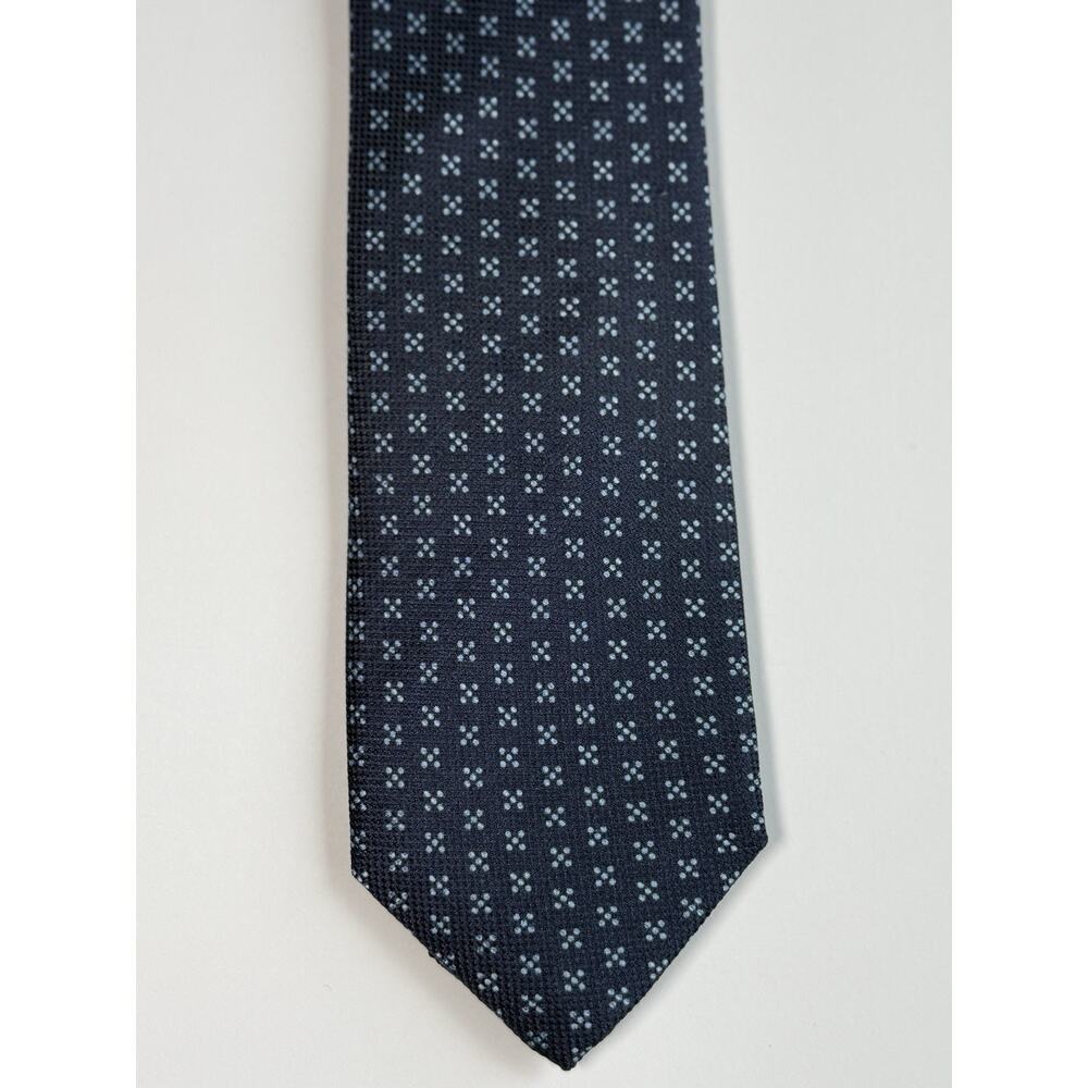 CHARLES TYRWHITT Men's‎ 100% Silk Necktie Designer Blue with Light Blue Dots EUC